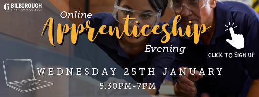 Apprenticeship evening for students and parents at Bilborough College Sign UP LINK