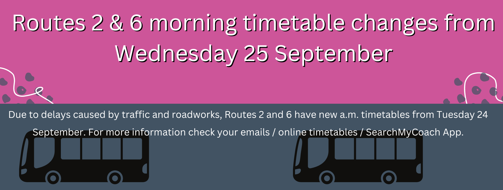 Change of bus timetable